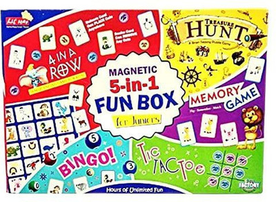 Olympia Games & Toys Magnetic 5-in-1 Fun Box Board Games For Juniors Party & Fun Board Game