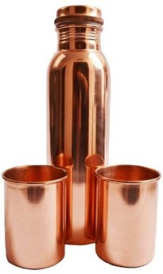 AtoZ by Ankur SHOPPING CART COPPER BOTTLE AND 2 GLASS GIFT SET 1000 ml Bottle(Pack of 1, Brown, Copper)