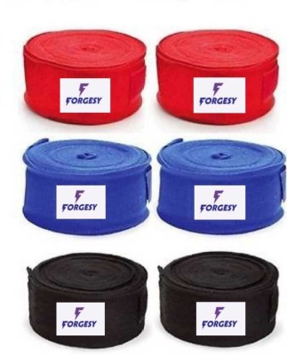 Forgesy 03 PC COMBO Red, Blue, Black Boxing Hand Wrap (Red, Blue, Black, 108 inch) Boxing Hand Wrap(108 inch)