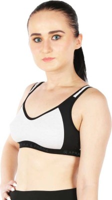 LADYANDLOVE Women Sports Non Padded Bra(White, Black)