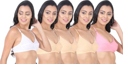 Sdot Women T-Shirt Non Padded Bra(White, Beige, Beige, Beige, Pink)