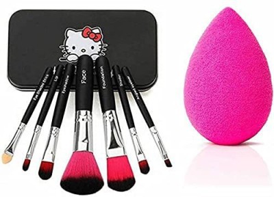 VARFAX Makeup brush with Sponge Puff Blender(Pack of 8)