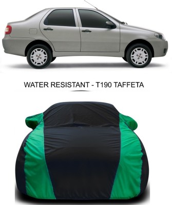 AUTOGARH Car Cover For Fiat Sienna (With Mirror Pockets)(Black, Green)