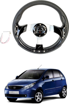 PRTEK Hand Stiched Steering Cover For Tata Indica(Black, Tarpaulin, Plastic)