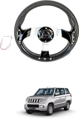 PRTEK Hand Stiched Steering Cover For Mahindra Universal For Car(Black, Tarpaulin, Plastic)