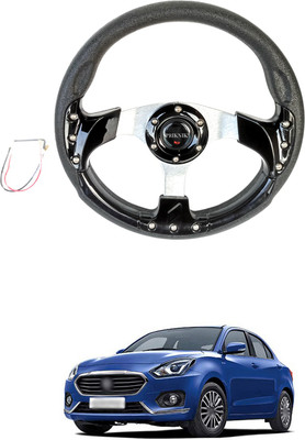 PRTEK Hand Stiched Steering Cover For Maruti Swift Dzire(Black, Tarpaulin, Plastic)