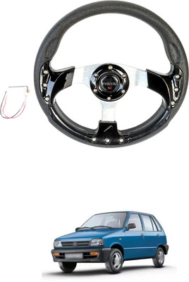PRTEK Hand Stiched Steering Cover For Maruti 800(Black, Tarpaulin, Plastic)