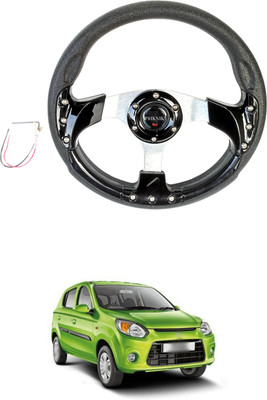 PRTEK Hand Stiched Steering Cover For Maruti Alto 800(Black, Tarpaulin, Plastic)