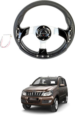 PRTEK Hand Stiched Steering Cover For Mahindra Quanto(Black, Tarpaulin, Plastic)