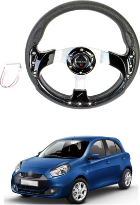 PRTEK Hand Stiched Steering Cover For Renault Pulse(Black, Tarpaulin, Plastic)