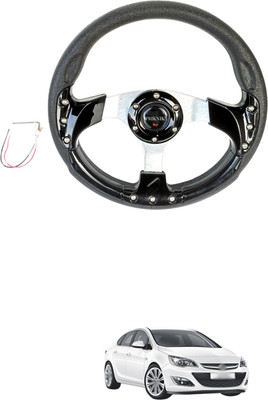 PRTEK Hand Stiched Steering Cover For Opel Astra(Black, Tarpaulin, Plastic)