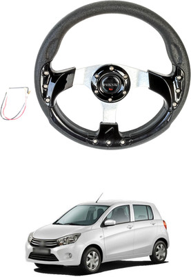 PRTEK Hand Stiched Steering Cover For Maruti Celerio(Black, Tarpaulin, Plastic)