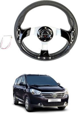 PRTEK Hand Stiched Steering Cover For Renault Lodgy(Black, Tarpaulin, Plastic)