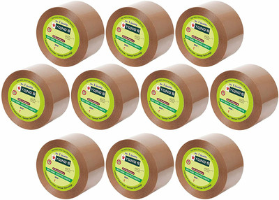 YAJNAS Single sided Manual Dispenser Brown Cello Tape (Manual)(Set of 10, Brown)