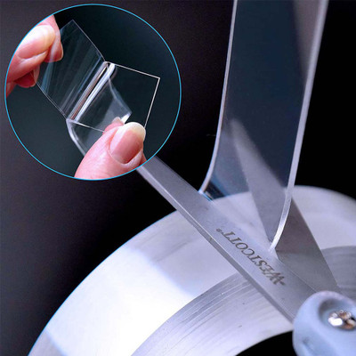 GETOWN Double sided tape Handheld Best Strong Glue cello double sided tape for paste anything on the hard / dry serface . (Manual)(Set of 1, Transparent-Clear-water)