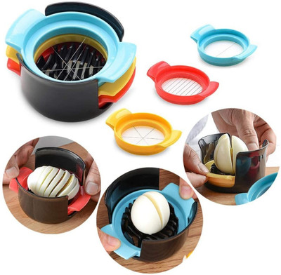 YANCI 3 in 1 Multi Purpose Stainless Steel Egg Cutter Kitchen Tool for Egg Fruit Salad Egg Slicer(1)