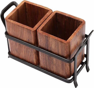 Easyroot Empty Cutlery Holder Case(Brown  Holds 2 Pieces)