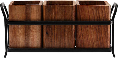 Easyroot Empty Cutlery Holder Case(Brown  Holds 3 Pieces)