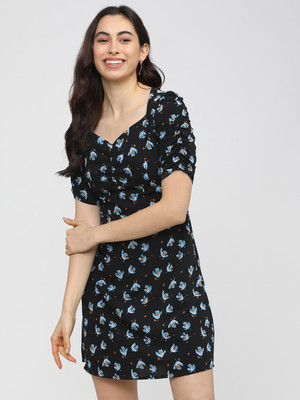 Tokyo Talkies Women Skater Multicolor Above Knee/Mid Thigh Length Dress