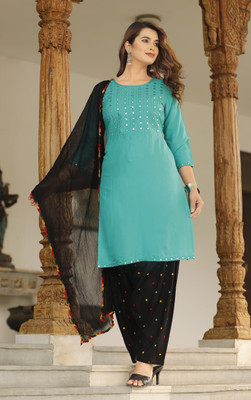 KRAFTTALESINDIA Embellished Kurta, Patiala & Dupatta Set