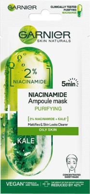 GARNIER Niacinamide Serum Ampoule Face Sheet Mask with Kale