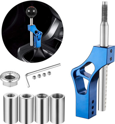 Auto MT Adjustable Gear Shift Knob Extender Height Lever Extension Car Gear Shifter Extender Kit with 4 Adapters (Blue) Gear Knob(Blue)