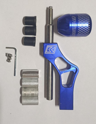 Auto MT Gear Shift Knob Adjustable Extender + Gear Shift KNOB Height Lever Extension Car Gear Shifter Extender Kit with 4 Adapters (BLUE GEAR Extension + BLUE GEAR KNOB) Gear Knob(Blue)