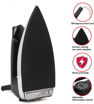 LE - EASE LITE Automatic iron box with two layers Non sticky & anti-bacterial coating 750 W Dry Iron(Black)