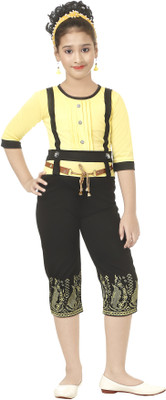Star Case Printed Girls Jumpsuit