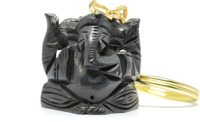Pratishtha Handicraft Ebony Wood Ganesh keychain wood keychain Key Chain