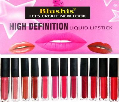 BLUSHIS High Defination Sensational Mini Matte Lip Colour Combo Pack of 12(Multicolour, 42 ml)