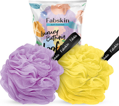 Fabskin Loofah(Pack of 2, Purple, Yellow)