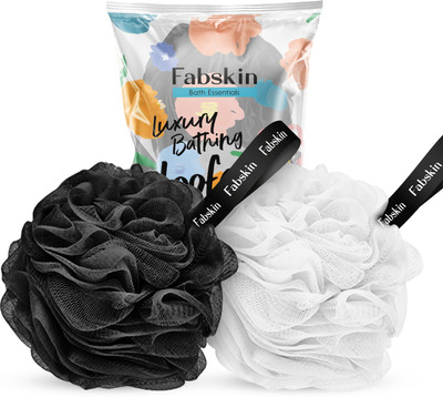Fabskin Loofah(Pack of 2, Black, White)