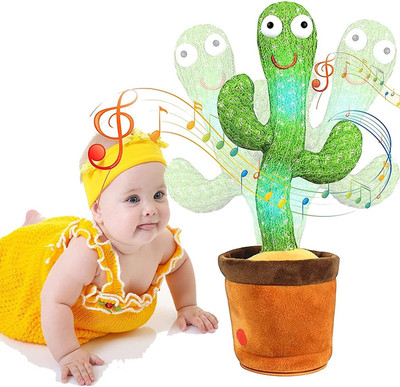 Haulsale The Cactus Toy with Lighting, Electric Recording Cactus Plush Toy(Green, Brown)