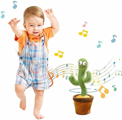 MARCRAZY Dancing Cactus With Lights Up Cactus Live Plant Toy Talking Singing Toy Decoration Rechargeable Dancing Cactus Plush Toys Mimicry Toys(Multicolor)