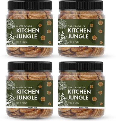 Kitchen Jungle Dry Figs (Anjeer) - Grade - Medium Size Figs(4 x 0.25 kg)