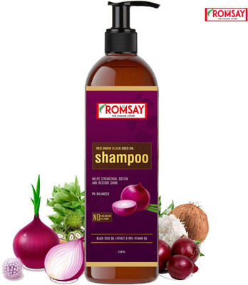 ROMSAY Red Onion Shampoo With Red Onion Black Seed Oil Extract For Hair Growth And Hair Strengthening With Hairfall And Dandruff Control Shampoo 200 ML(200 ml)