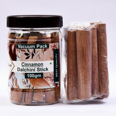 Kitchen Grocery Cigar Cinnamon Sticks / Quills (Dalchini) - 100gm Vacuum Pack (Air Tight Bottles)(100 g)