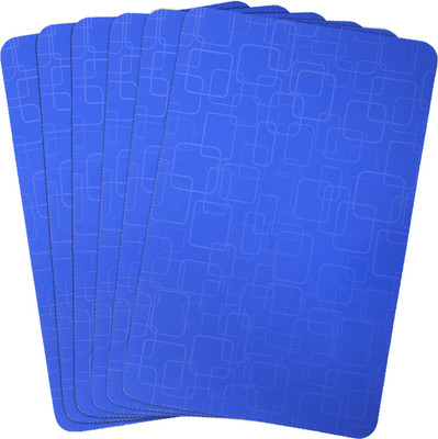 KUBER INDUSTRIES Rectangular Pack of 6 Table Placemat(Blue, PVC)