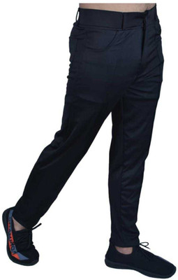 RKM STORE Solid Men Black Track Pants