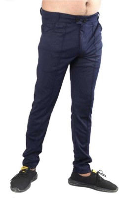 SILK EXPORT Solid Men Blue Track Pants