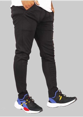 evergreen friends Solid Men Black Track Pants