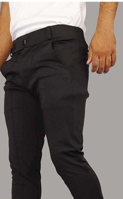 evergreen friends Solid Men Black Track Pants