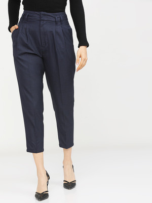 Tokyo Talkies Regular Fit Women Dark Blue Trousers