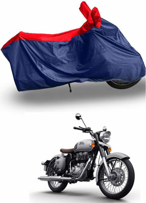THE REAL ARV Waterproof Two Wheeler Cover for Royal Enfield(Classic 500, Red, Blue)