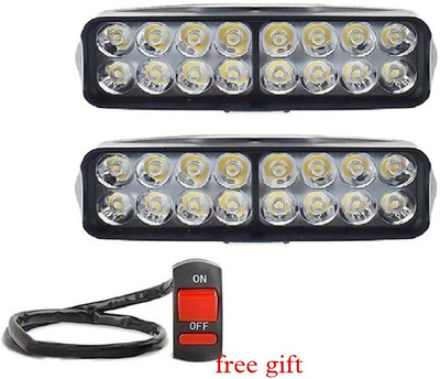 HI-TECH ACCESSORIES 2PCS 16LED FOG LIGHT AND 1PC ON/OFF SWITCH Fog Lamp Motorbike, Car LED (12 V, 20 W)(Universal For Bike, Pack of 3)