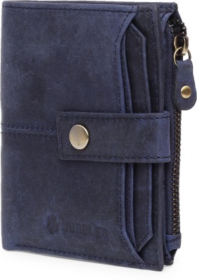 Jungler Men Travel, Trendy, Casual Blue Genuine Leather Wallet(8 Card Slots)