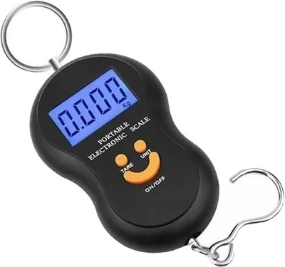 Qozent 50Kg Portable Hanging Luggage Weight Machine Digital for Weighing Household Items Weighing /126/AQo Weighing Scale(Black)