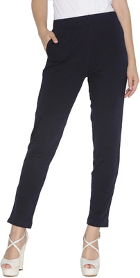 Lyra Ankle Length Western Wear Legging(Dark Blue, Solid)