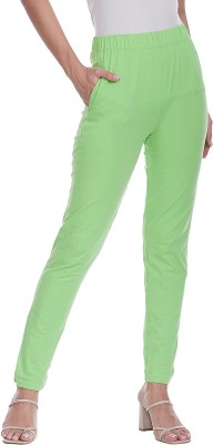 Lyra Footed  Ethnic Wear Legging(Light Green, Solid)